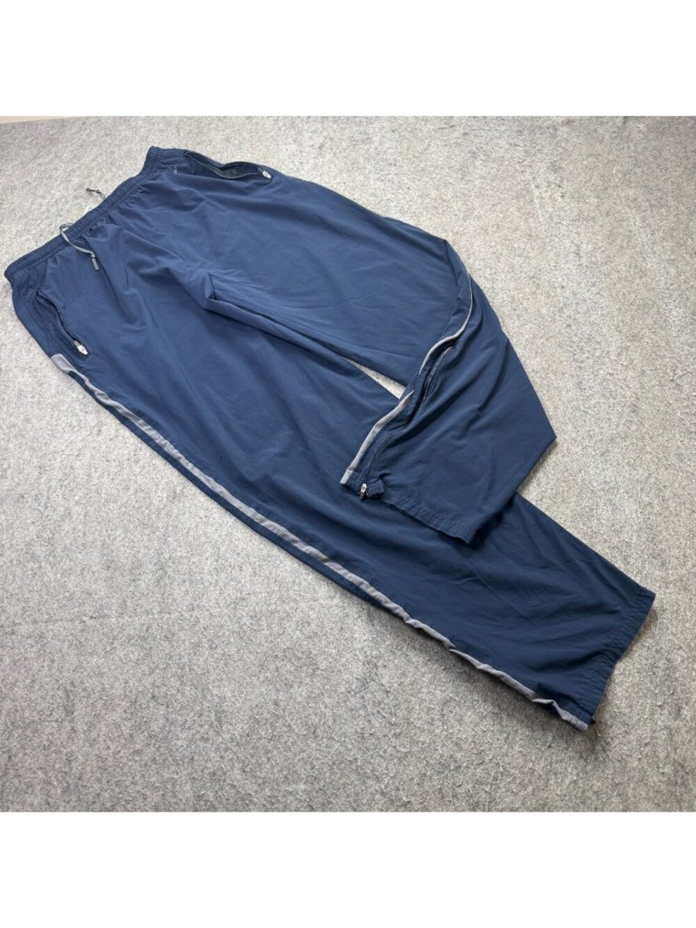 Nike Running Track Pants Men L Blue Ankle Zip 31" Stretch Lightweight 207212